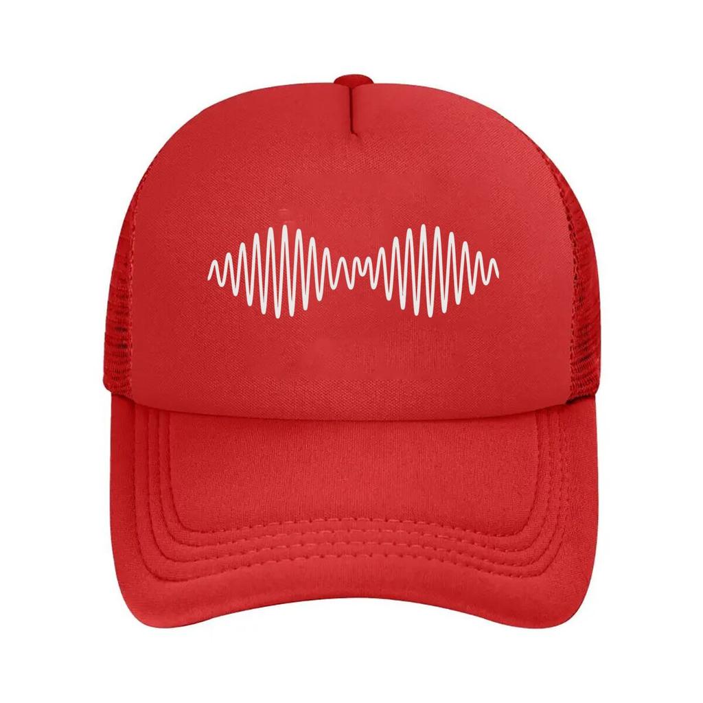 White Wave Pattern Art Mesh Baseball Cap Casual Hat Outdoor For Womens Unisex FeUnisex