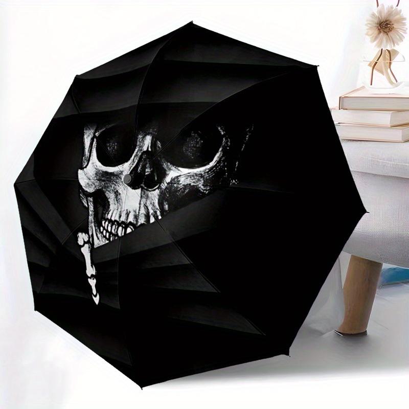 1pc Skull Pirate Automatic Open/Close Umbrella, Portable Folding Umbrella for Travel, Themed Events, It Is Suitable As a Gift for Various Festivals, O