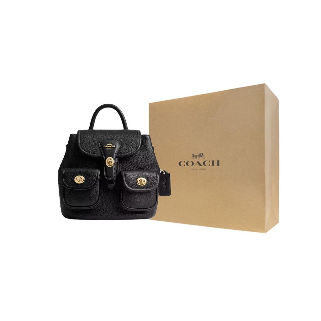 Coach Zaino Hadley 23 Logo Pelle Liscia Medio Donna Nero CBH09-IMBLK