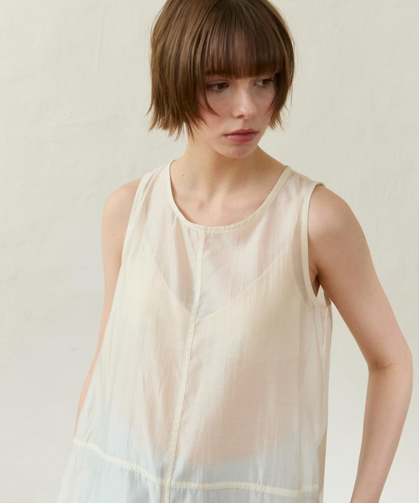 WIOE Refresh Seethrouh Dress_Cream