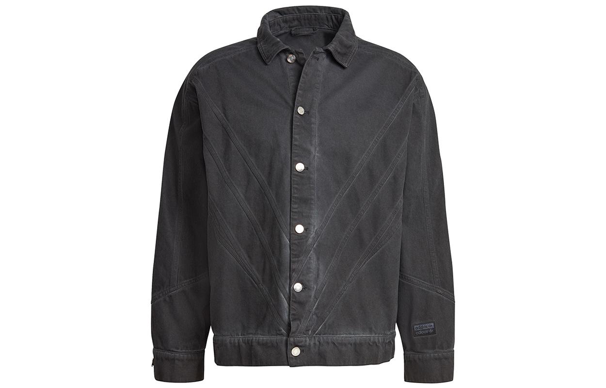

Adidas Originals FSHN Denim Jackets Men s Black Lapel Moderate Straight Fit GN3292 XS