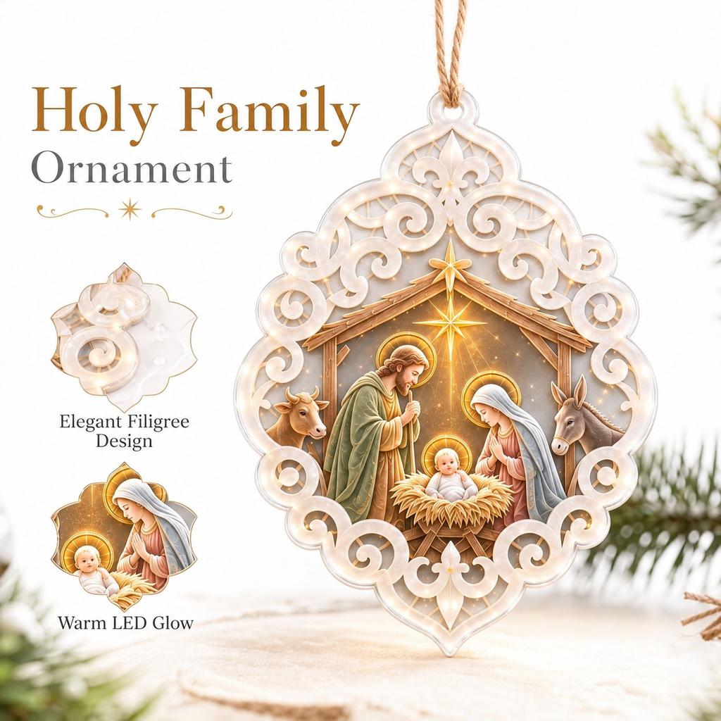 2D Acrylic Flat Christmas Tree Ornament, Holiday Hanging Decoration for Tree and Home