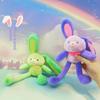 Jinnew Dopamine Plush Rabbit Keyring With Pull Out Design For Backpack Gift