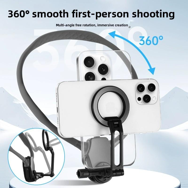 Soporte de cuello para teléfono móvil para grabación de video vlog manos libres ajustable
