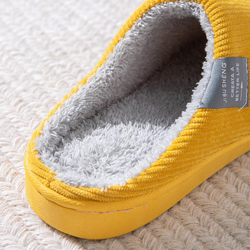 Cotton Slippers Autumn and Winter Couple Home Slippers Indoor Shoes Warm Cotton Shoes Non-slip Plush Cotton Mop Simple