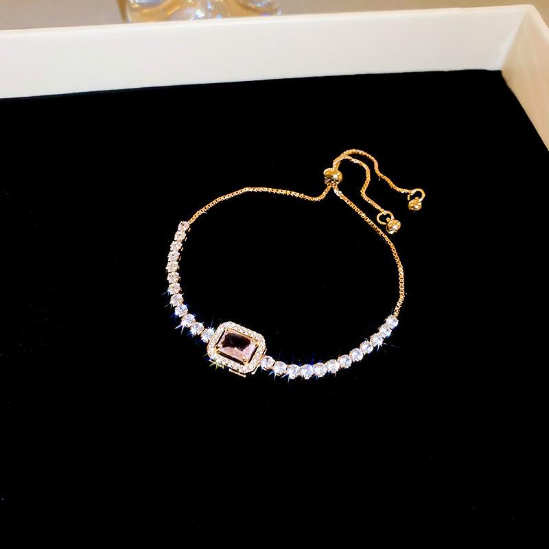 Elegante Geometrische Zirkonia Armband voor Damesmode - Veelzijdig, Trendy Bangle Sieraden