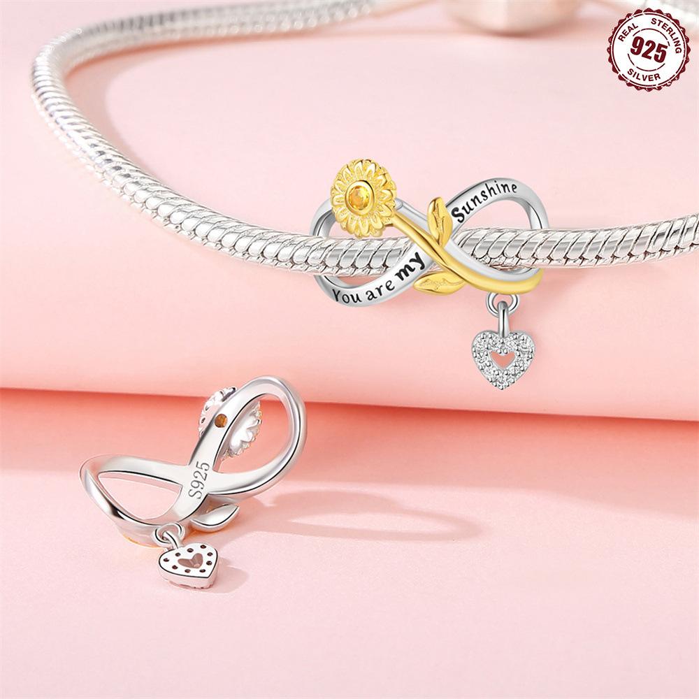 Pendant Diy Accessories 9 Sterling Silver Bracelet Necklace Jewelry Handmade Personalized Sunflower Love Beaded Jewelry