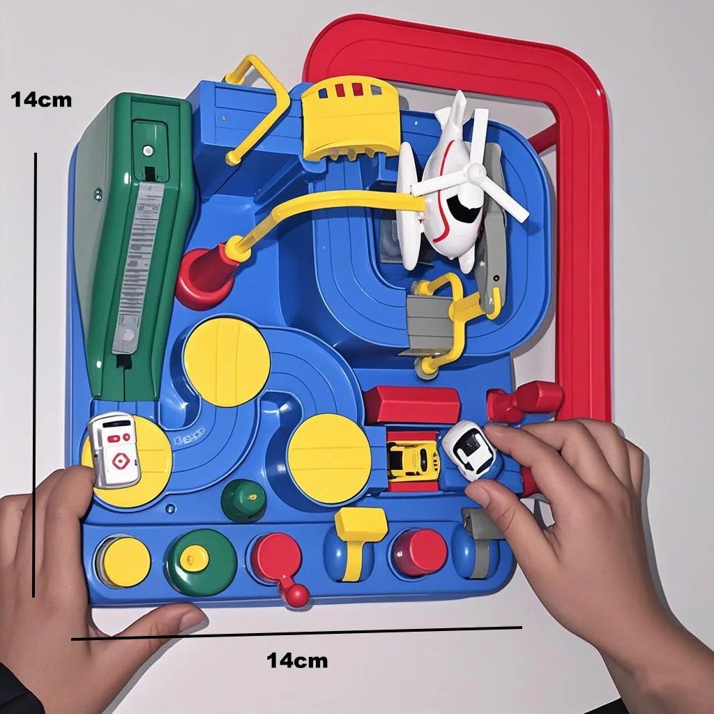 Non-Toxic Racing Rail Car Model Educational Toys Children Track Adventure Game Brain Mechanical Interactive Train Animals Space Rocket Toy
