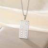  Funny Dominoes Pendant Necklace Stainless Steel Square Domino Card Choker Girl Boy Jewelry Birthday Best Gifts Wholesale