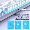 AULA F3001 Mechanical Keyboard Bluetooth Wireless Three Mode Metal Panel Two-color Injection Molding Cool Backlight Effect 87Key