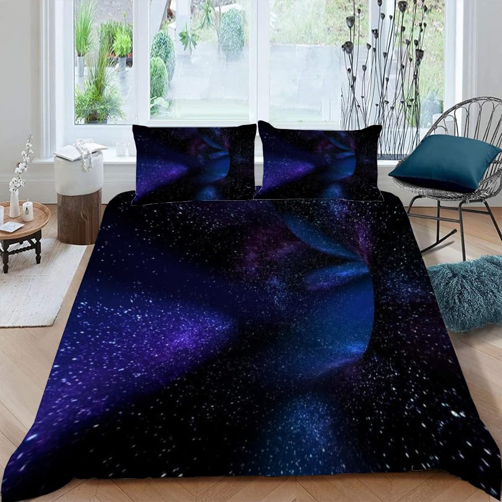 Visual Space Bedding Set Colorful Art Comforter Cover Rainbow Gradient Duvet Cover Optical Illusion Bedspread Cover Full King