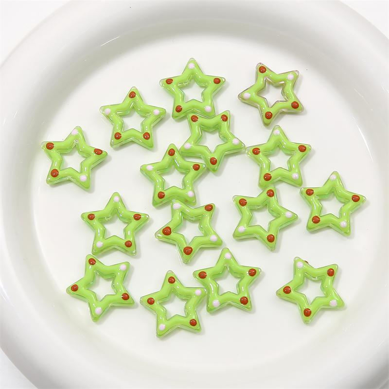 

27 мм акриловые полые бусины ручной работы со звездами для изготовления ювелирных изделий DIY браслет серьги телефон цепочка 27mm 1pcs зелёный