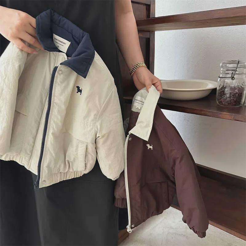 Kinder Cartoon Welpen Baseball Jacke: Trendige Baumwoll-Reversmäntel für Jungen und Mädchen - Herbst/Winter-Kollektion