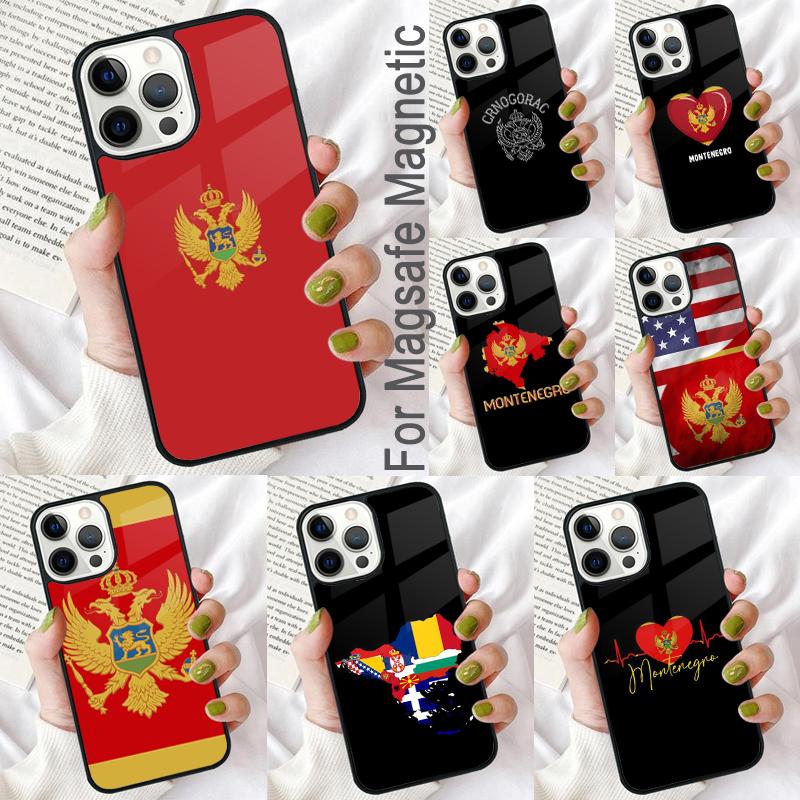 Montenegro Flag Soft Phone Case for iPhone 17 Air 16e Pro max 15 Pro 13 14 Plus 11 12 MagSafe Magnetic Coque