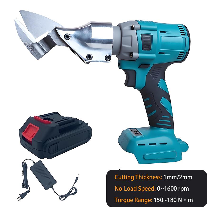 Akumulatorowe nożyce elektryczne do blachy – Wielofunkcyjne LITIOWO-JONOWE Nożyce do cięcia blachy z silnikiem bezszczotkowym, nożyce do stali nierdzewnej i żelaza