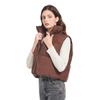Solid Stand Collar Short Autumn Winter Jacket Coat Parka Vest Women M-XL