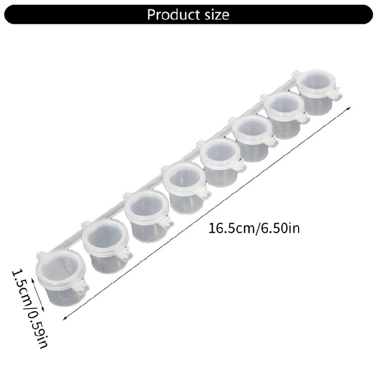 8Pcs Empty Paint Pots Paint Palettes with Lid Small Paint Container Strips for Artists Students Travel and Outdoor Use