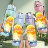 1PC Summer Fruit Cocktail Drink Print 750ml Color Plastic Sports Water Bottle Leakproof Flip Straw Lid Suitable for Sports Office Home Use