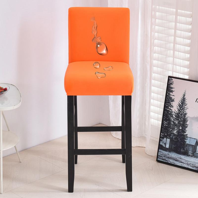 Waterproof Short Back Bar Chair Cover Solid color Stretch Swivel Chair Cover Stretch Small Size Bar Stool Seat Covers for Hotel Banquet Dinin