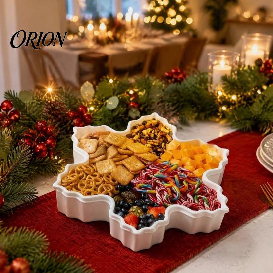 Christmas Storage Container for Kitchen Serving Tray with Airtight Lid, Decorative PP Food Organizer, Dry Goods Organizer Moisture Proof Holiday