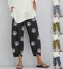 Women's Dandelion Print Cropped Trousers Elastic Waist Side Pockets Loose Casual Summer Streetwear Pants S-5XL Plus Size