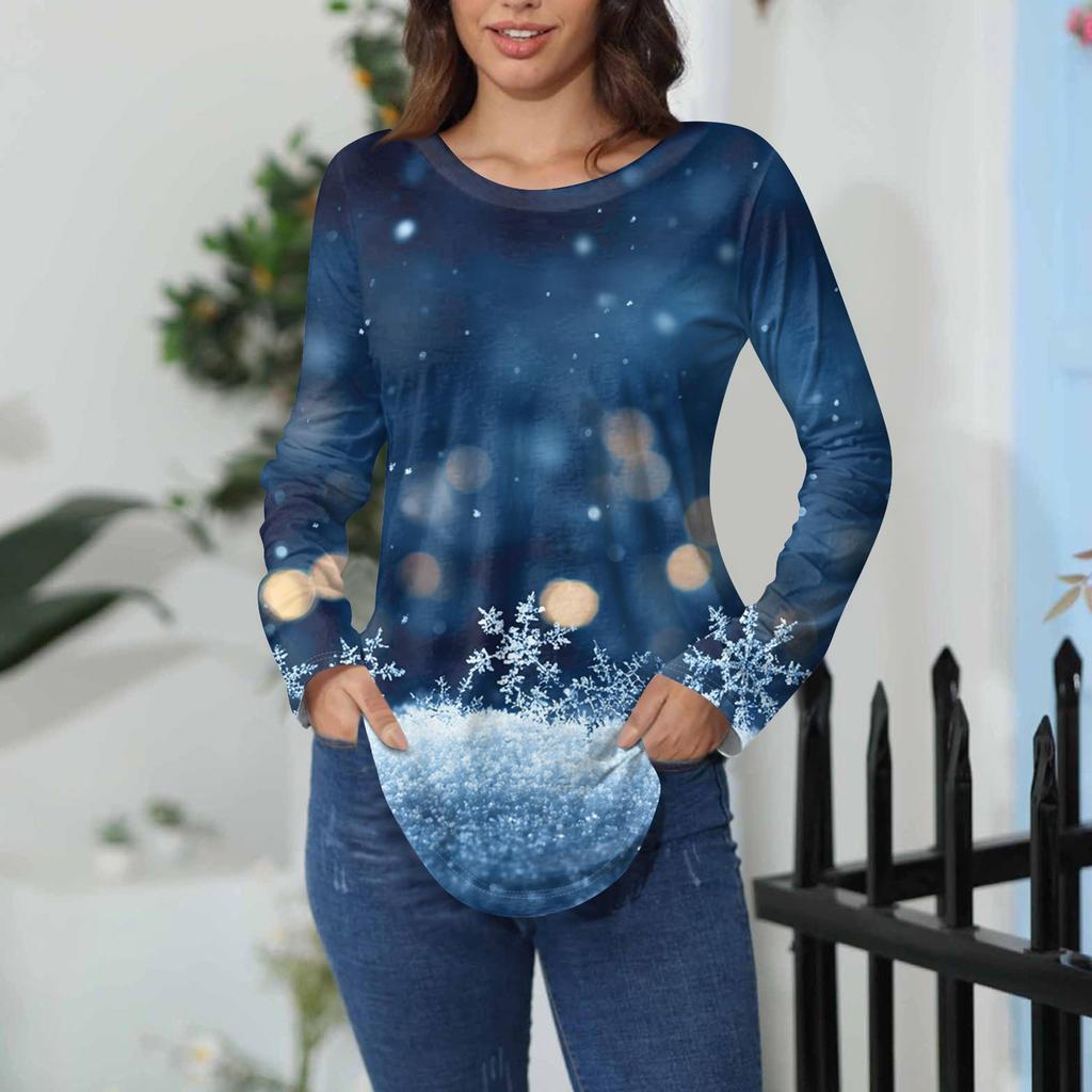 T-skjorter For kvinner Høst Uformelle Langermede skjorter Genser Vintage grafisk trykk Topp Genser Valentinsdag