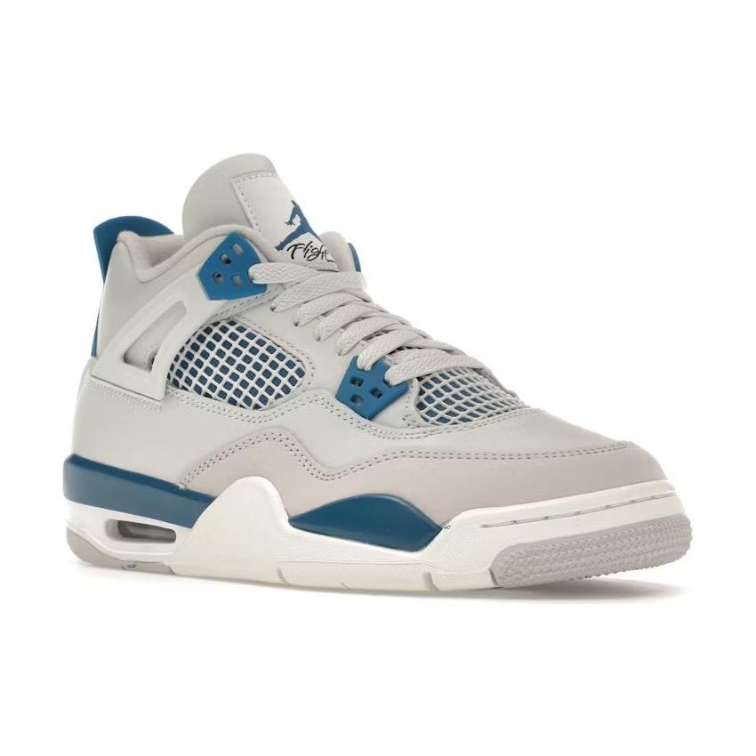 Air Jordan 4 Retro GS Bleu Militaire 2024 Sneakers Enfant Blanc Cassé Gris Neutre HF4281-141