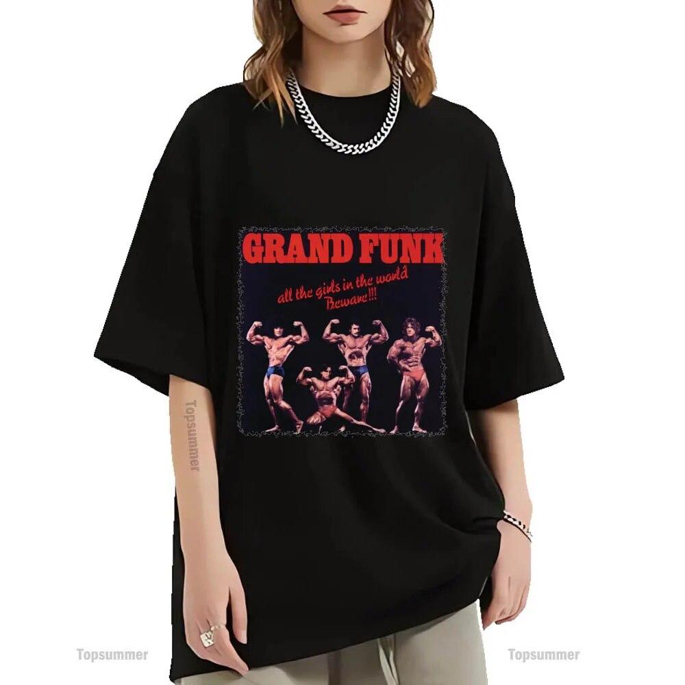 

Все девушки мира, будьте осторожны!!! Футболка с альбомом Grand Funk, футболка с железнодорожным туром, унисекс, готическая уличная одежда, хлопковая футболка, футболка