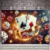 1 piece of 2D background fabric playing cards and dice floating randomly in the air polyester background fabric