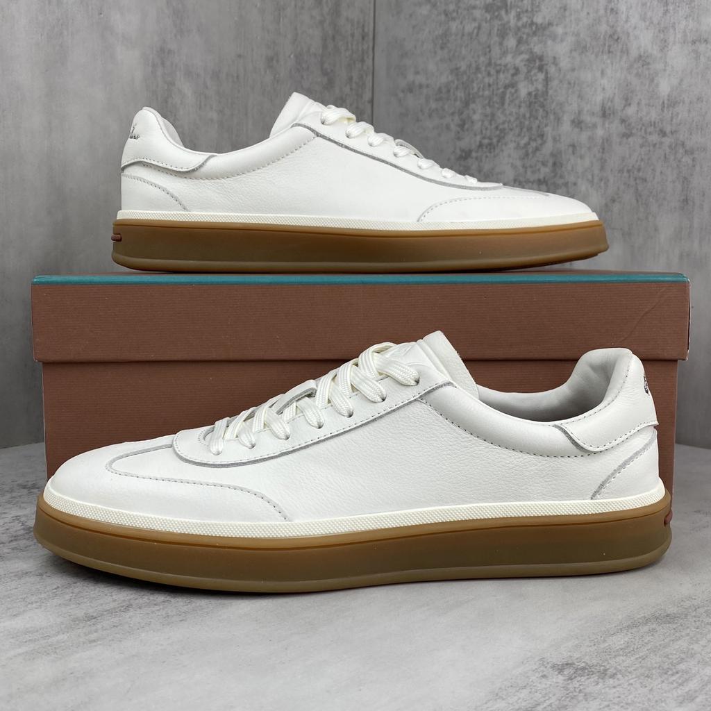 Holiday Gift Luxury Shoes Casual Sneakers Handmade Unisex Style Leather Upper Calfskin Lining Oxford Sole Breathable Non-slip