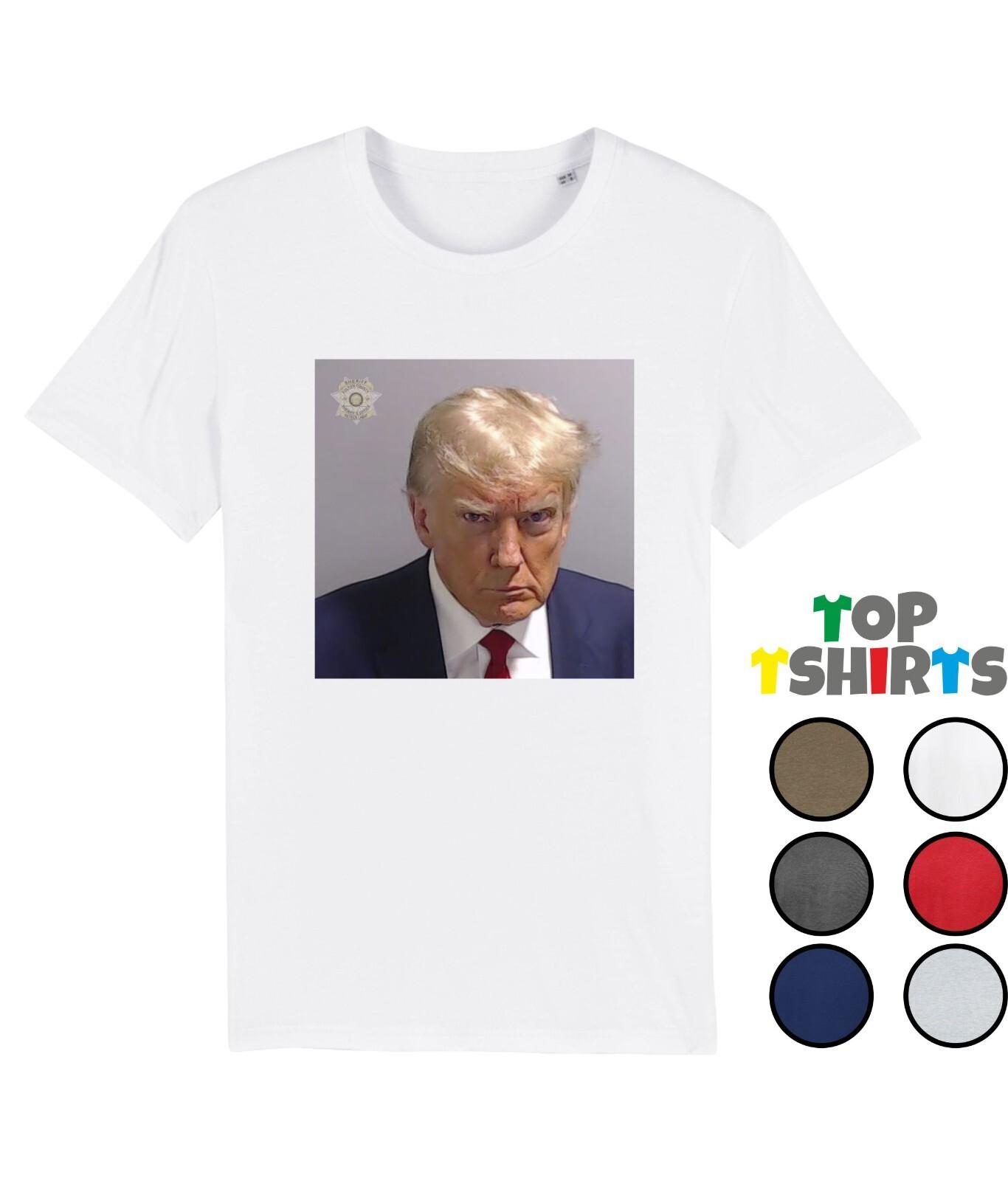 Donald Trump Mugshot Jail Headshot TRUMP 2024 Funny T-Shirt Mens Womens Tees Top Fake News Joke Top S