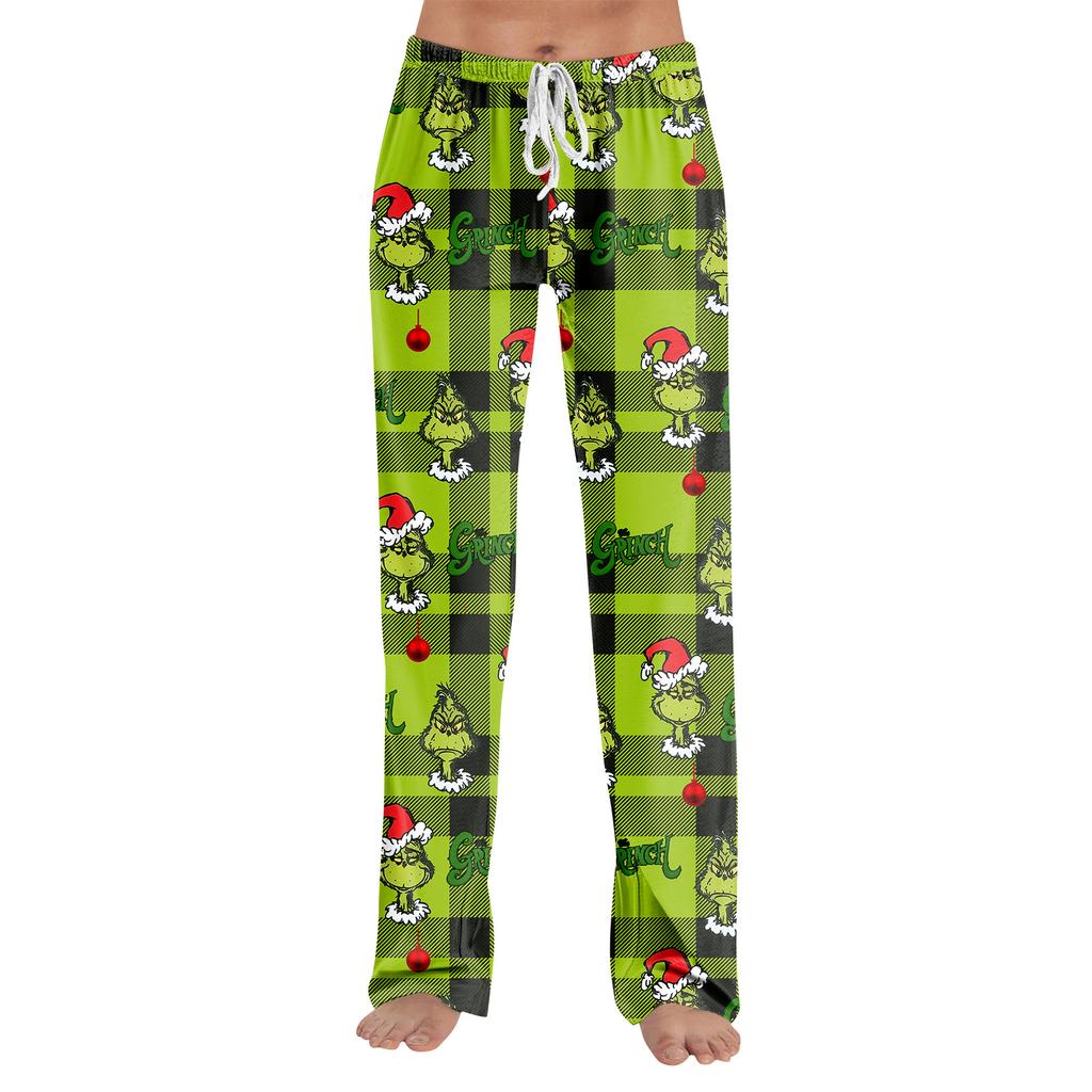 Pajama Pants Sleepwear Casual Drawstring Elastic Waist Pants Comfy Straight Yoga Loose Trousers