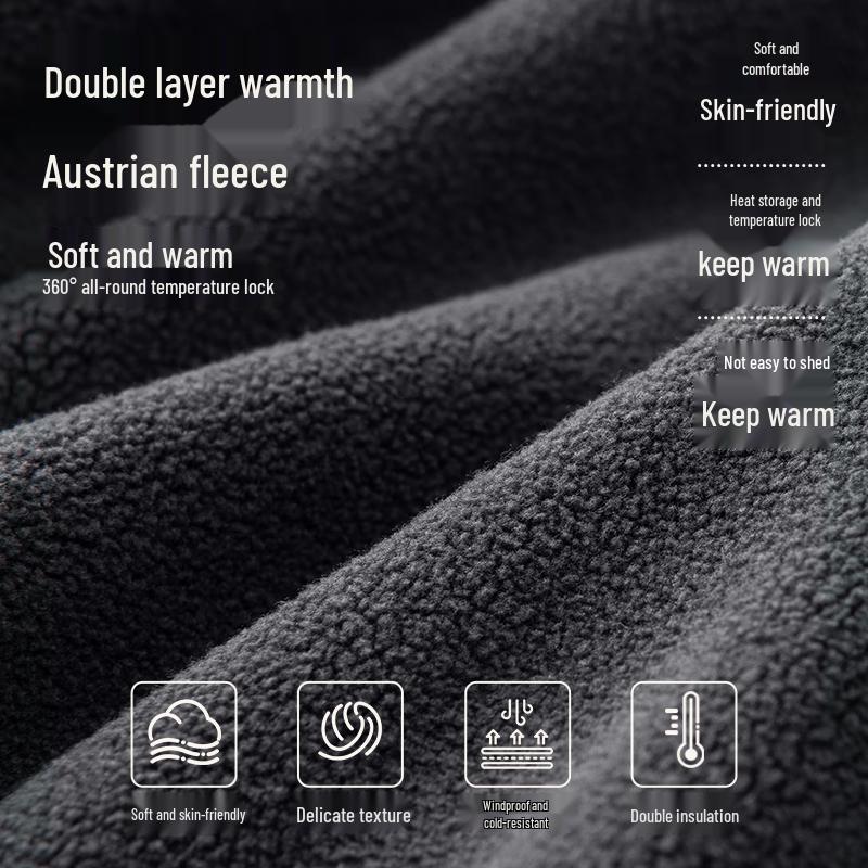 Mark Fairwhale Men's Double-Sided Fleece Stand-Up Collar Warm Jacket