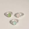 925 Silver Gemstone Point Ring Ear Cuff Earrings Clip-on Ete