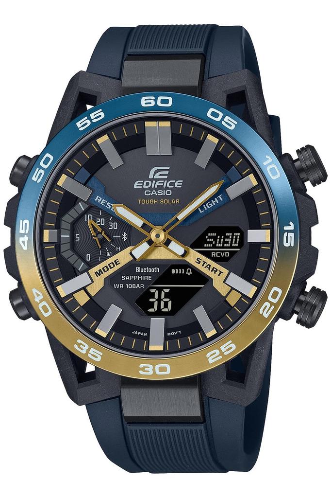 Casio Edifice Nighttime Drive Series Watch with Solar Sapphire Navy Bluetooth, Powered, Crystal, ECB-2000YNP-1AJF, Men's,