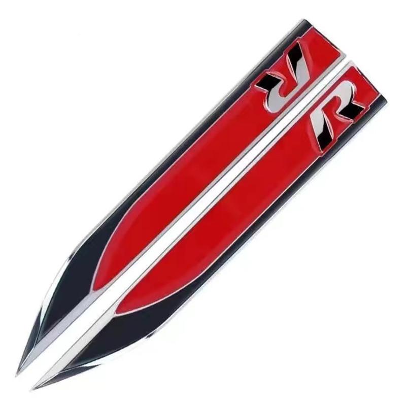 

1Pairs 3D Metal R/RLINE Car Body Side Fender Badge Decals For G-olf 7 6 5 GTD GT-I Logo Sticker Emblem Styling Accessories R-Silver Red