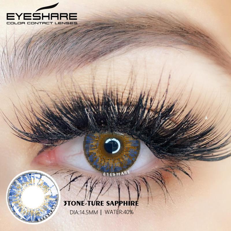 Eyeshare Lentile de contact Color Softlens 1 pereche Seria 3TONE Lentile de contact colorate Ochi Utilizare anuală Contacte cosmetice