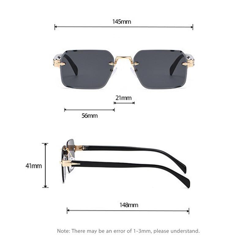Xiaomi Men Women Rimless Square Sunglasses UV400 Gold Metal Hinge Decor Fashion Gradient Lens Shades for Street Travel Vacation 823