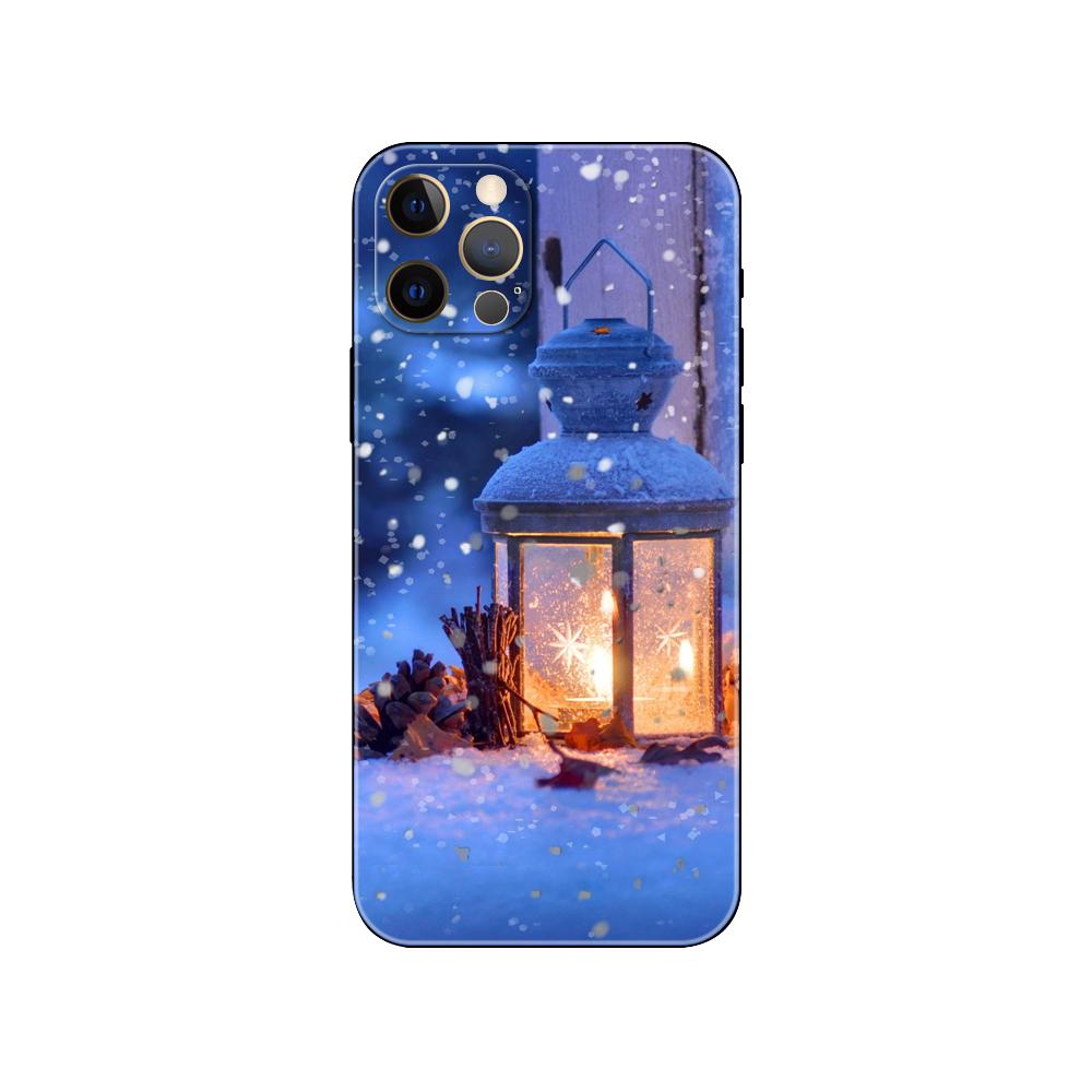 Winter Snowflakes Phone Case for Iphone 5 5s 2020se 6 6s 7 8 Plus X 10 XR XS 11 12 13 Mini Pro MAX Black Tpu Back Cover