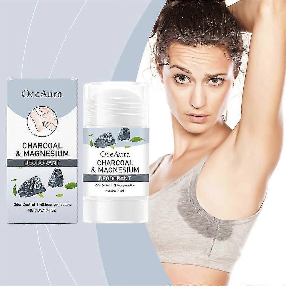 Holzkohle & Magnesium Deodorant - 48H Geruchskontrolle & Schweißmanagement, Natürlicher Achselschutz 40g