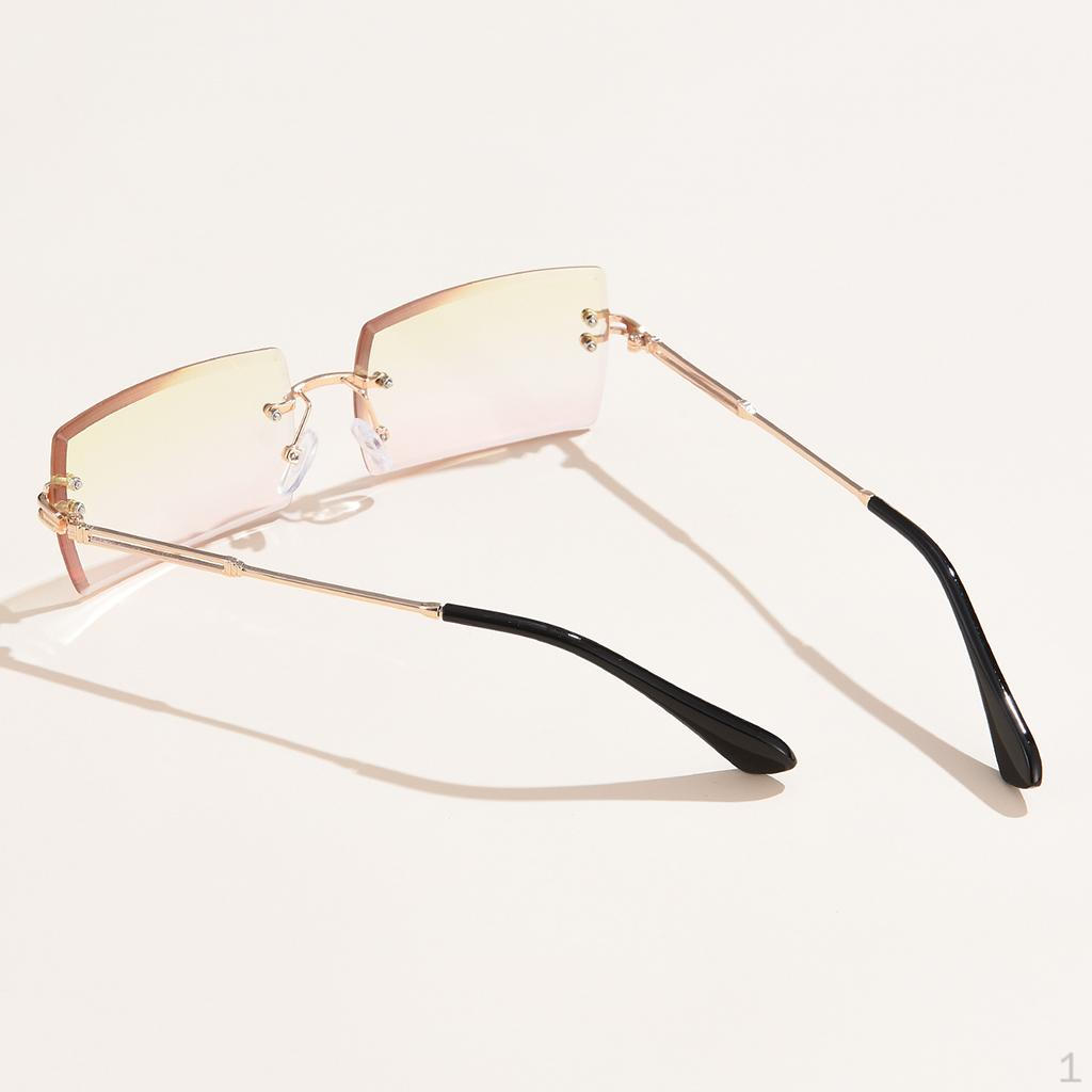 Sunglasses for , Rectangle Cut Retro Tinted Lens UV400 Rimless Shades
