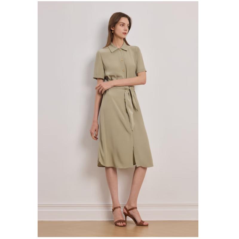 Scofield Women's Belted Shirt Collar A-Line Dress