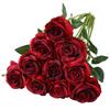 10pcs Artificial Flowers Rose Flower Branch Artificial Red Roses Realistic Fake Rose Bouquet Table Decoration Wedding Home Decor