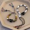 Cute Fun Cartoon Cat Charm Bracelet for Women Halloween Gift Skeleton Tassel Hand Chain Girls Zircon Gift Y2k Accessories