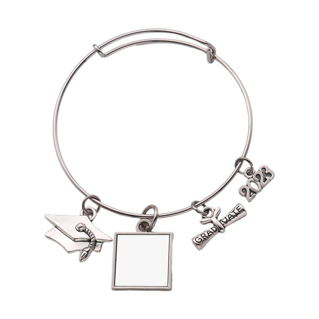Sublimation Blank Photo Bracelet Heat Transfer Bezels Bangle Fashion 2023 Graduation Bracelet DIY Personalized Jewelry