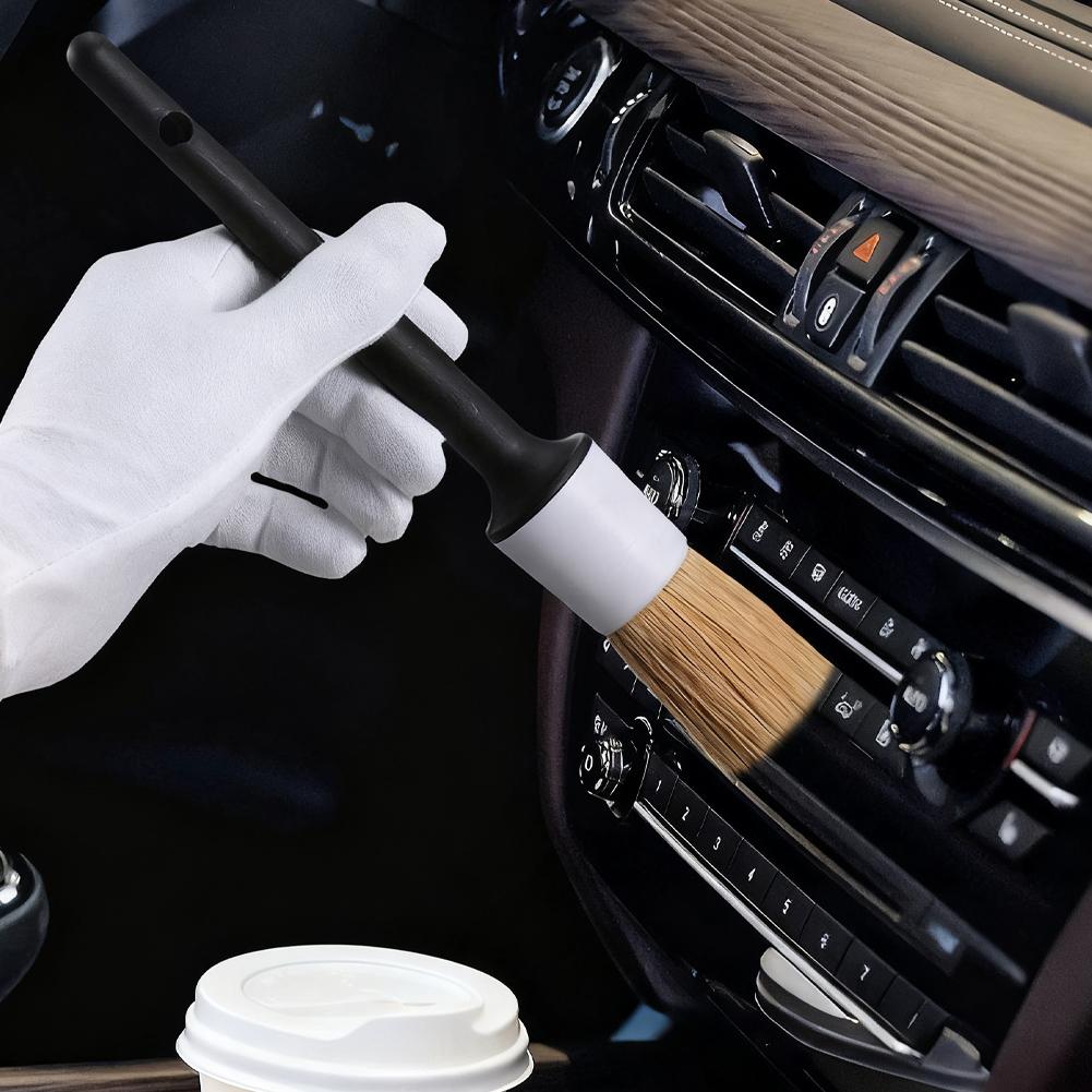 Car Exterior Interior Detail Brush Boar Hair Bristle Brushes for Car Cleaning Auto Detail Tools Dashboard Cleaning Brush 3pcs