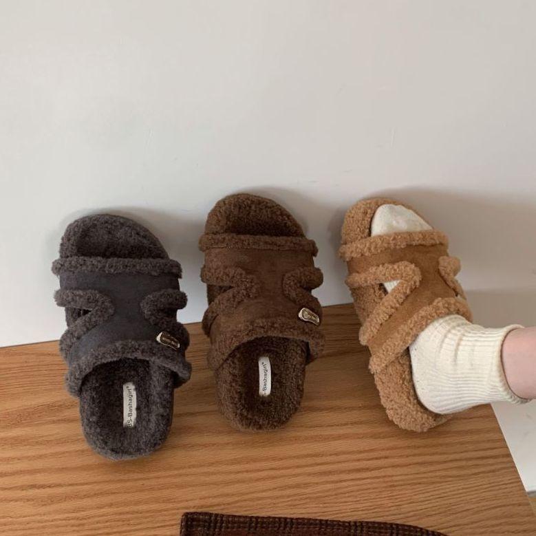 

Мягкая подошва пушистые тапочки женские носят толстая подошва бархатные интернет-знаменитость нескользящие 2025 новые корейская версия универсальные ретро хлопковые шлепанцы тренд 40 темно-коричневого