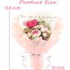 Crochet Rose Flower Bouquet - Handmade Rose Artificial Flowers for Holiday Wedding Graduation Anniversary Birthday Home Decoration (Pink)