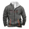 Men's Solid Color Zipper Pocket Zipper Sweatshirt Jacket Men's Sports Large Size Casual Sweatshirt Jacket