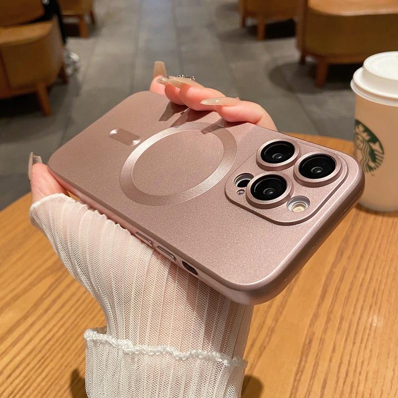 Vhodné pro Apple 15 Magnetické pouzdro na telefon, Matný silikon 14promax Plný kryt Ochranné pouzdro pro iPhone16 13